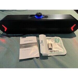 Gaming Computer Speaker Colored Lights  BLACK  HiFi Sound Music Streaming Audio